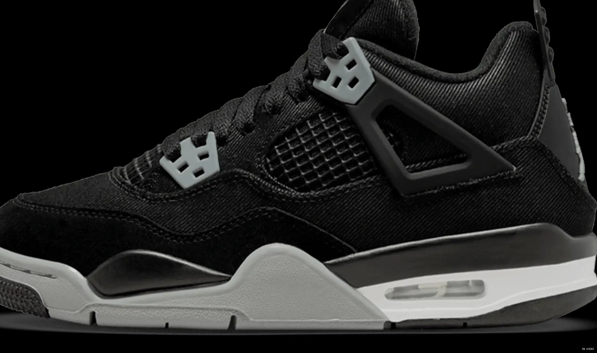 Black Air GS Jordan 4 Retro Canvas 0611